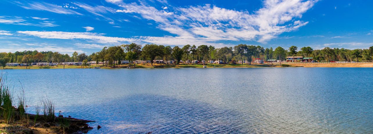 View of RV park from across the water